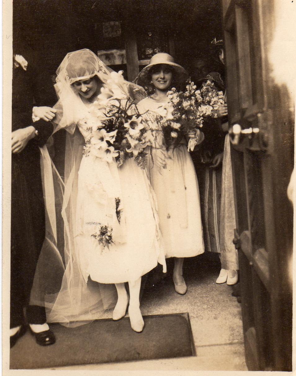 Annie Wyndham-Gittens and her bridesmaid  Miss Margaret Wilson.jpg