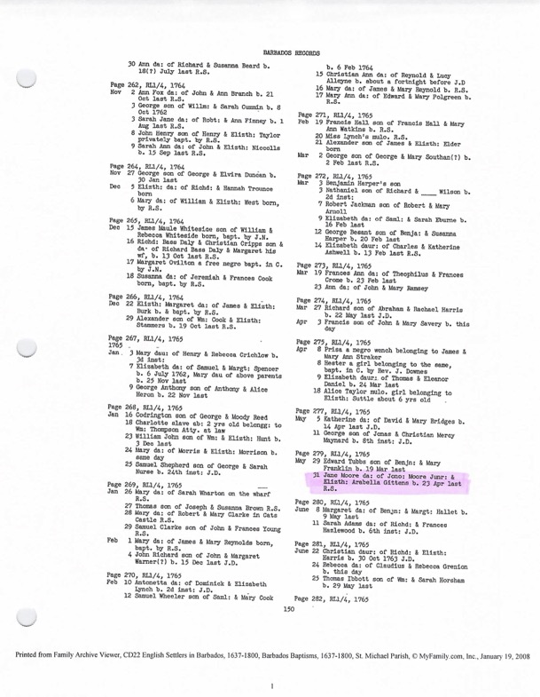 Baptism Jane Moore 1765