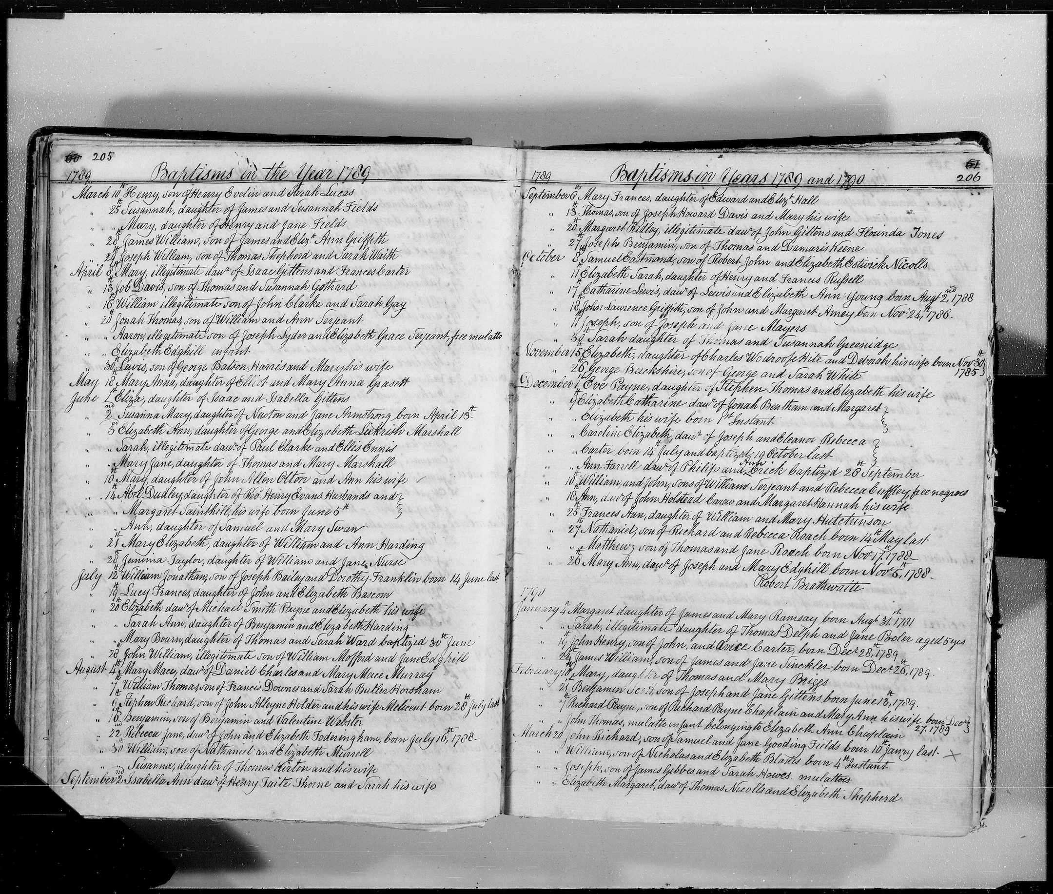 Baptism of Mary Carter 1789