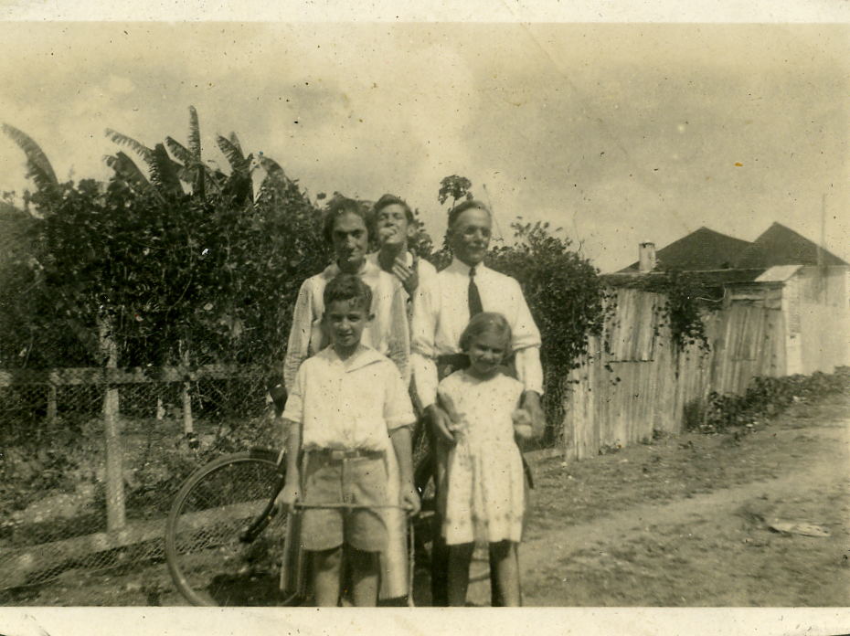 Standing L-R: Annie (Foster) Gittens, Ed "Bruds" Gittens, H.Reid  Front Row L-R: Paul Foster,  Mary "Jess" Foster