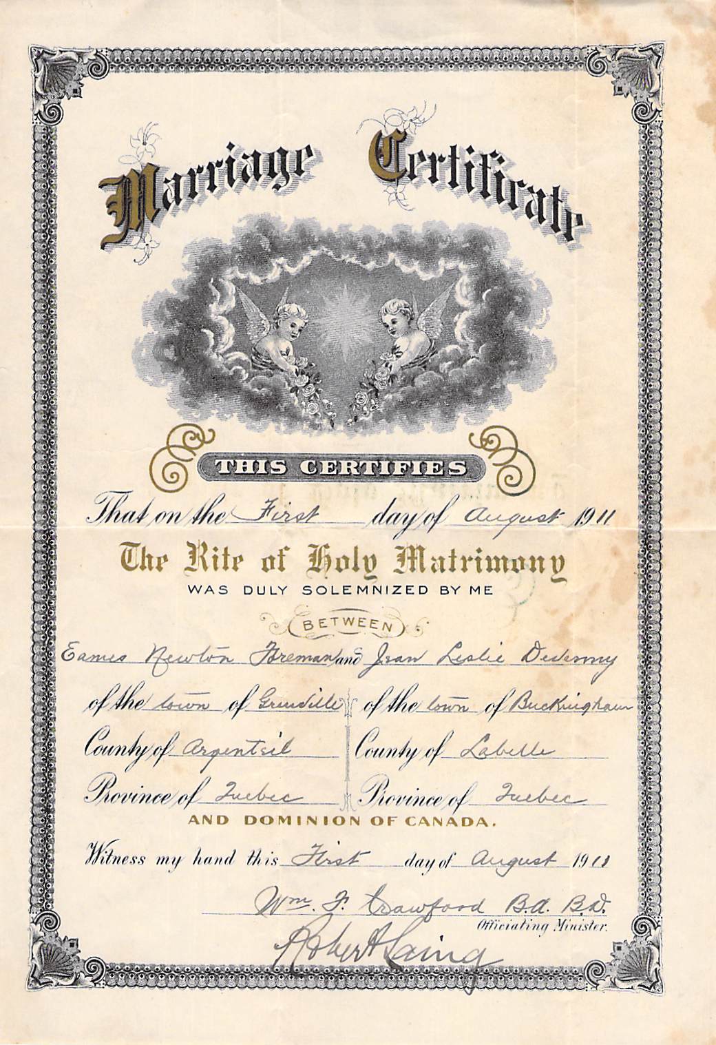 Marriage Certificate