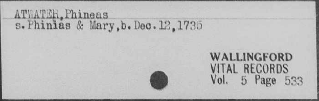 Phineas Atwater Birth