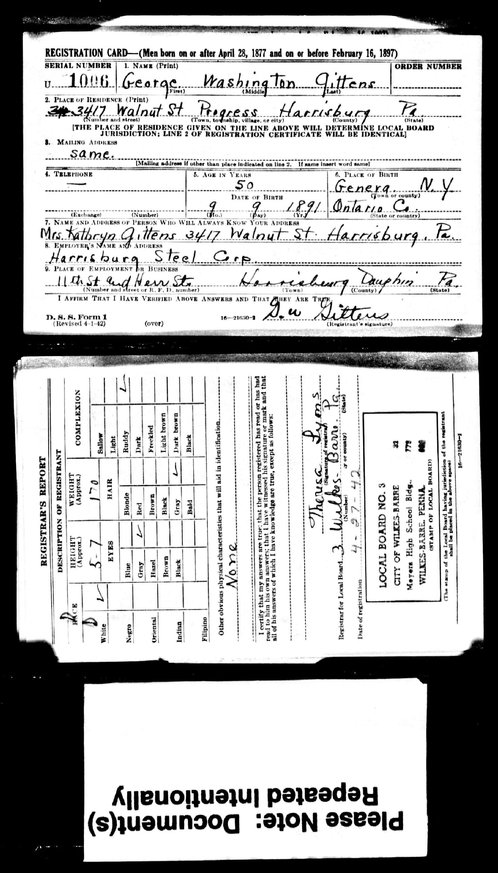 U.S.WorldWarIIDraftRegistrationCards1942ForGeorgeWashingtonGittens.jpg