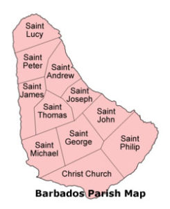 Barbados parish map